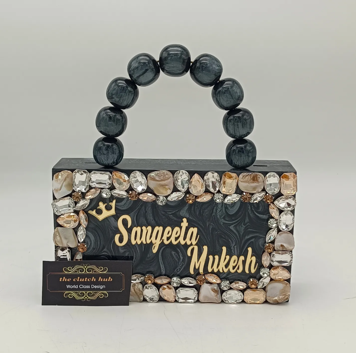 Primium quality resin clutch bag with customized name order now